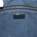 PRADA Canapa M Hand Bag Canvas Navy Gold Auth ep14222-18