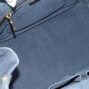PRADA Canapa M Hand Bag Canvas Navy Gold Auth ep14222-10