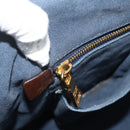 PRADA Canapa M Hand Bag Canvas Navy Gold Auth ep14222-23