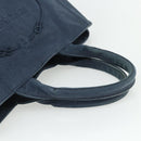 PRADA Canapa M Hand Bag Canvas Navy Gold Auth ep14222-7