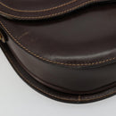 GUCCI Schoudertas Leer Bruin Goud Auth ep14223-16