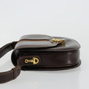 GUCCI Schoudertas Leer Bruin Goud Auth ep14223-4
