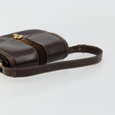 GUCCI Schoudertas Leer Bruin Goud Auth ep14223-8