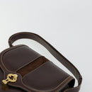 GUCCI Schoudertas Leer Bruin Goud Auth ep14223-14