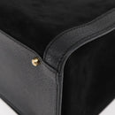 GUCCI Bamboo Hand Bag Suede Black Gold 002 0260 Auth ep14225-14