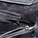 GUCCI Bamboo Hand Bag Suede Black Gold 002 0260 Auth ep14225-20