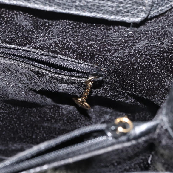 GUCCI Bamboo Hand Bag Suede Black Gold 002 0260 Auth ep14225