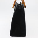 GUCCI Bamboo Hand Bag Suede Black Gold 002 0260 Auth ep14225-4