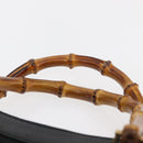 GUCCI Bamboo Hand Bag Suede Black Gold 002 0260 Auth ep14225-8