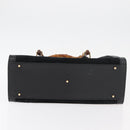 GUCCI Bamboo Hand Bag Suede Black Gold 002 0260 Auth ep14225-5