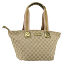 GUCCI GG Canvas Sherry Line Tote Bag Beige Gold 131230 Auth ep14230-1