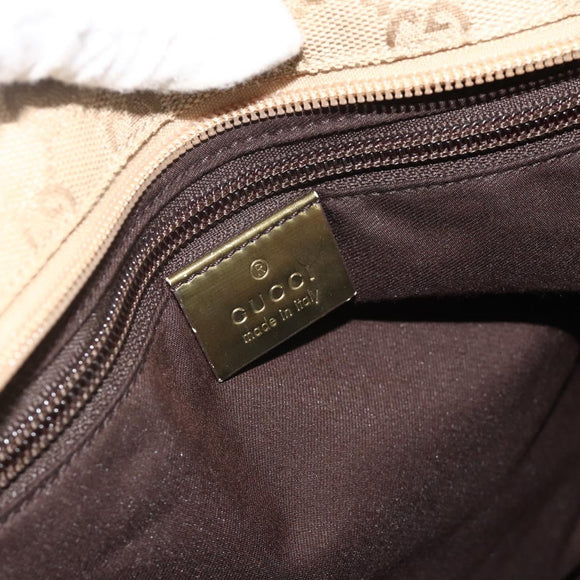 GUCCI GG Canvas Sherry Line Tote Bag Beige Gold 131230 Auth ep14230