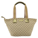 GUCCI GG Canvas Sherry Line Tote Bag Beige Gold 131230 Auth ep14230-2