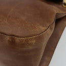PRADA Shoulder Bag Leather Brown Gold Auth ep14232-10