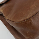 PRADA Shoulder Bag Leather Brown Gold Auth ep14232-11