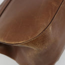 PRADA Shoulder Bag Leather Brown Gold Auth ep14232-13