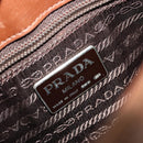 PRADA Shoulder Bag Leather Brown Gold Auth ep14232-15