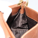 PRADA Shoulder Bag Leather Brown Gold Auth ep14232-17