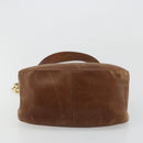 PRADA Shoulder Bag Leather Brown Gold Auth ep14232-9