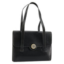 Christian Dior Hand Bag Leather Black Gold Auth ep14233-1