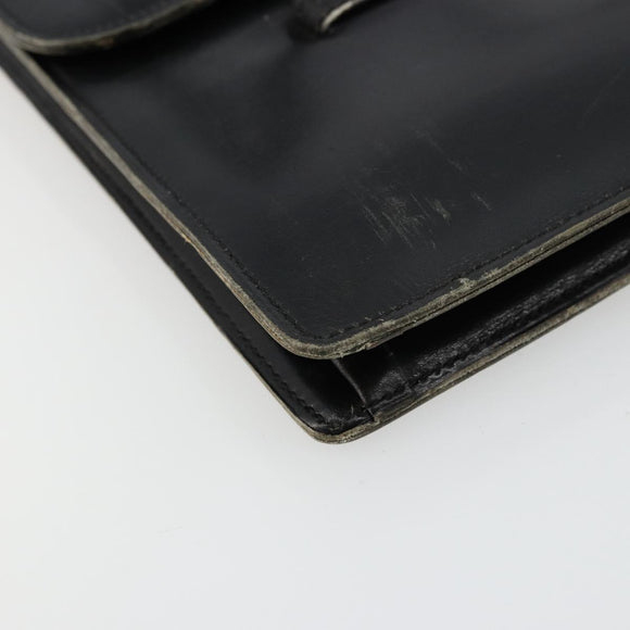 Christian Dior Hand Bag Leather Black Gold Auth ep14233