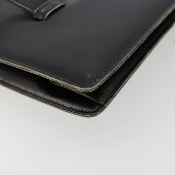 Christian Dior Hand Bag Leather Black Gold Auth ep14233