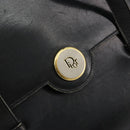 Christian Dior Hand Bag Leather Black Gold Auth ep14233-17