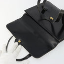 Christian Dior Hand Bag Leather Black Gold Auth ep14233-11