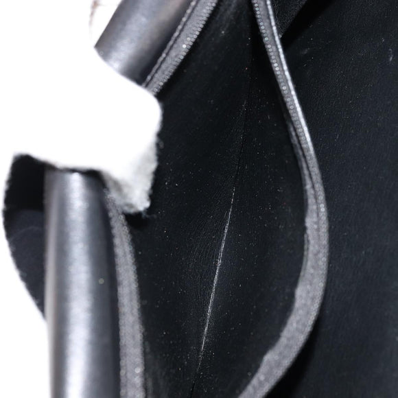 Christian Dior Hand Bag Leather Black Gold Auth ep14233