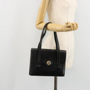 Christian Dior Hand Bag Leather Black Gold Auth ep14233-24