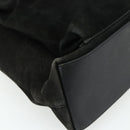 GUCCI Bamboo Hand Bag Suede 2way Black Gold 002 2122 0506 Auth ep14234-16