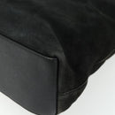 GUCCI Bamboo Hand Bag Suede 2way Black Gold 002 2122 0506 Auth ep14234-17
