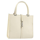 GUCCI Jackie Hand Bag Leather Ivory Silver 002 1065 Auth ep14245-1