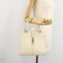 GUCCI Jackie Hand Bag Leather Ivory Silver 002 1065 Auth ep14245-23