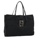 FENDI Zucca Canvas Hand Bag Black Silver Auth ep14249A-1