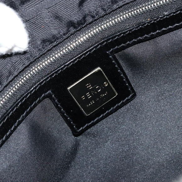 FENDI Zucca Canvas Hand Bag Black Silver Auth ep14249A