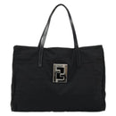 FENDI Zucca Canvas Hand Bag Black Silver Auth ep14249A-13