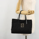 FENDI Zucca Canvas Hand Bag Black Silver Auth ep14249A-25