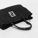 FENDI Zucca Canvas Hand Bag Black Silver Auth ep14249A-6