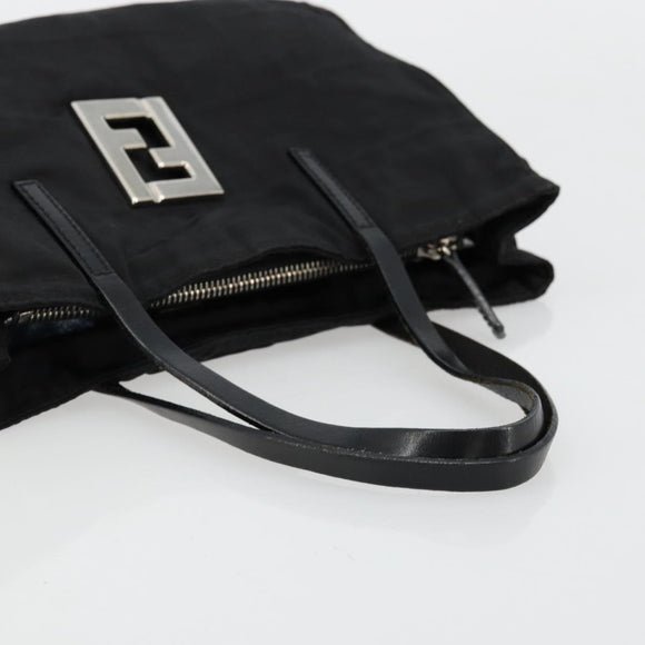 FENDI Zucca Canvas Hand Bag Black Silver Auth ep14249A