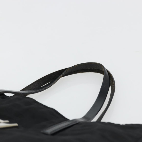 FENDI Zucca Canvas Hand Bag Black Silver Auth ep14249A