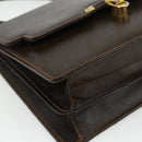 GUCCI Hand Bag Leather Brown Gold Auth ep14250-15