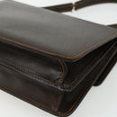 GUCCI Hand Bag Leather Brown Gold Auth ep14250-16