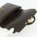 GUCCI Hand Bag Leather Brown Gold Auth ep14250-10