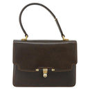 GUCCI Hand Bag Leather Brown Gold Auth ep14250-13