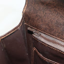GUCCI Hand Bag Leather Brown Gold Auth ep14250-22