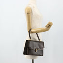 GUCCI Hand Bag Leather Brown Gold Auth ep14250-25