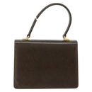 GUCCI Hand Bag Leather Brown Gold Auth ep14250-2