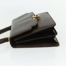 GUCCI Hand Bag Leather Brown Gold Auth ep14250-3