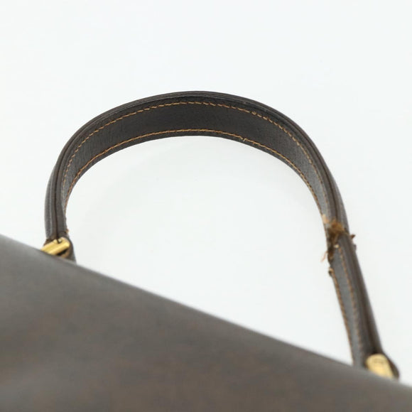 GUCCI Hand Bag Leather Brown Gold Auth ep14250